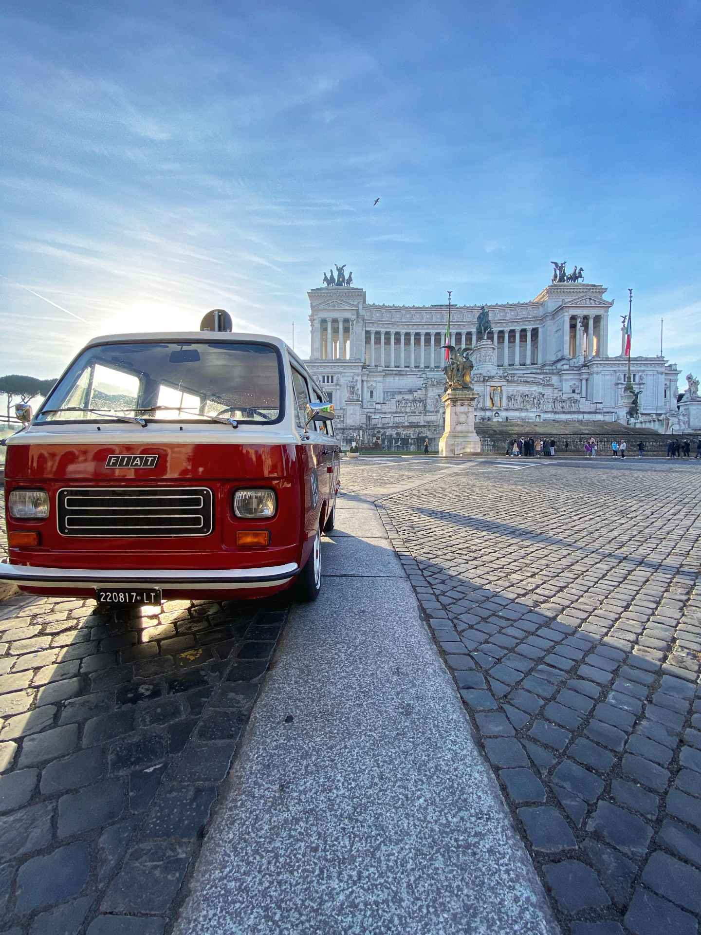 Nando parked near the Vittoriano in Rome